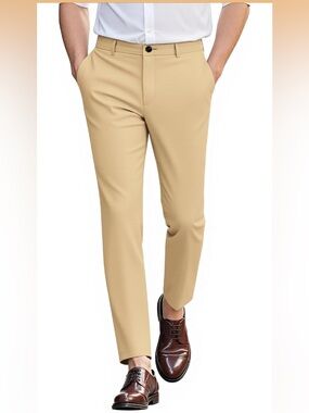 Men's Slim Chinos in Light Khaki